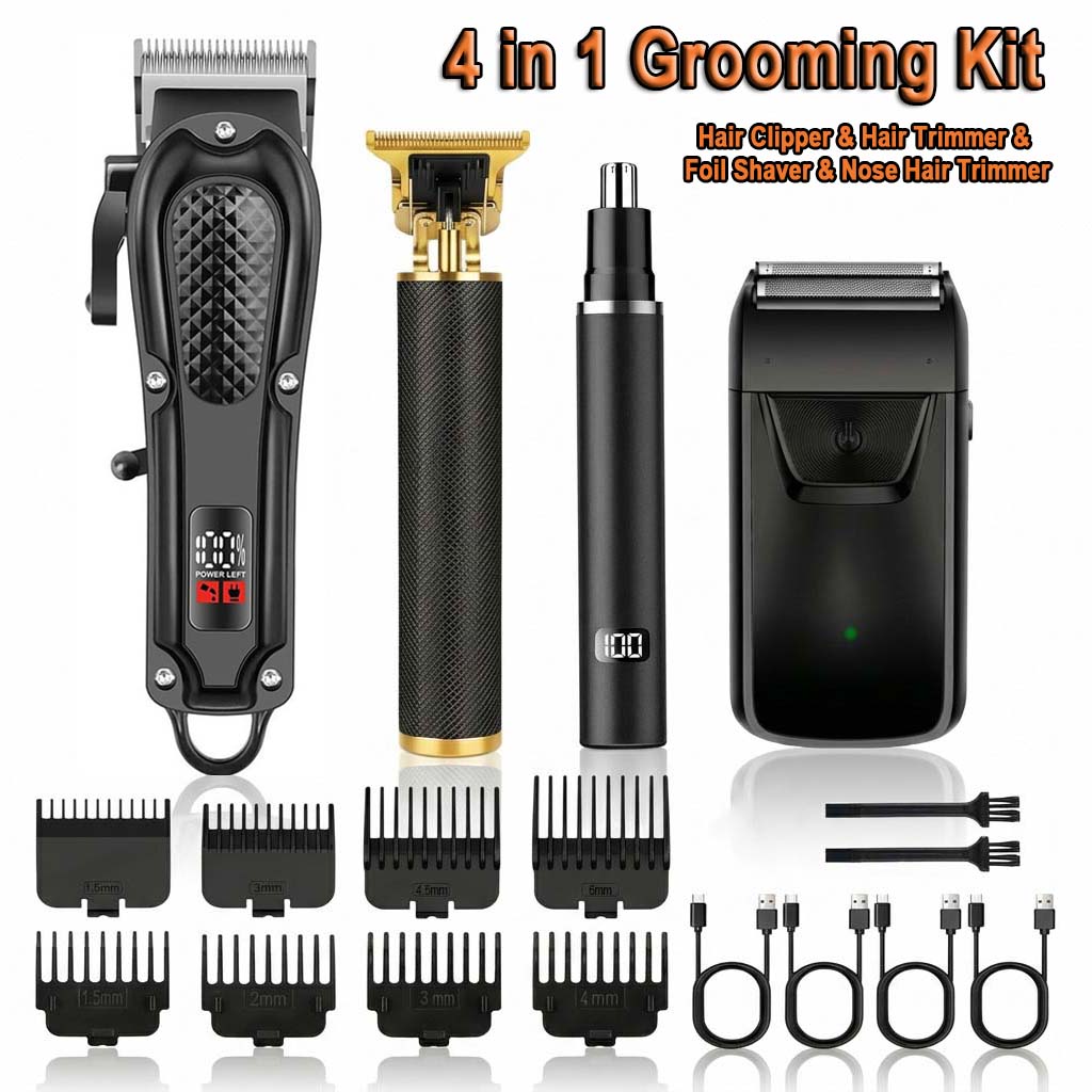 Electric Shaver Rotary - Conjunto de aparadores de cabelo masculinos