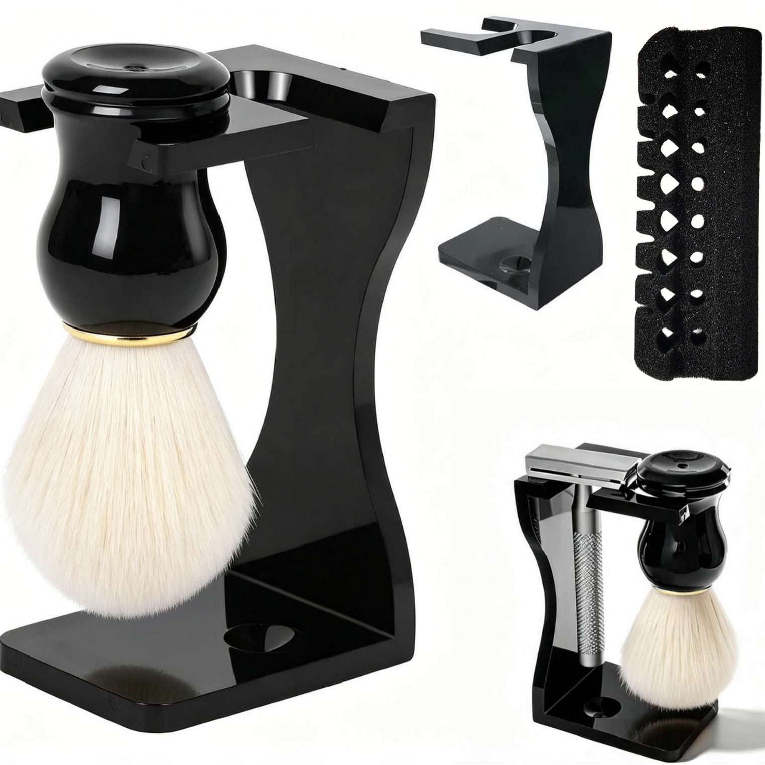 Mens Grooming Travel Kit - Kit de Pincel de Barbear Manual