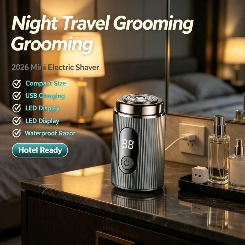 Mens Grooming Travel Kit - Barbeador Elétrico Mini 2026 Portátil Recarregável